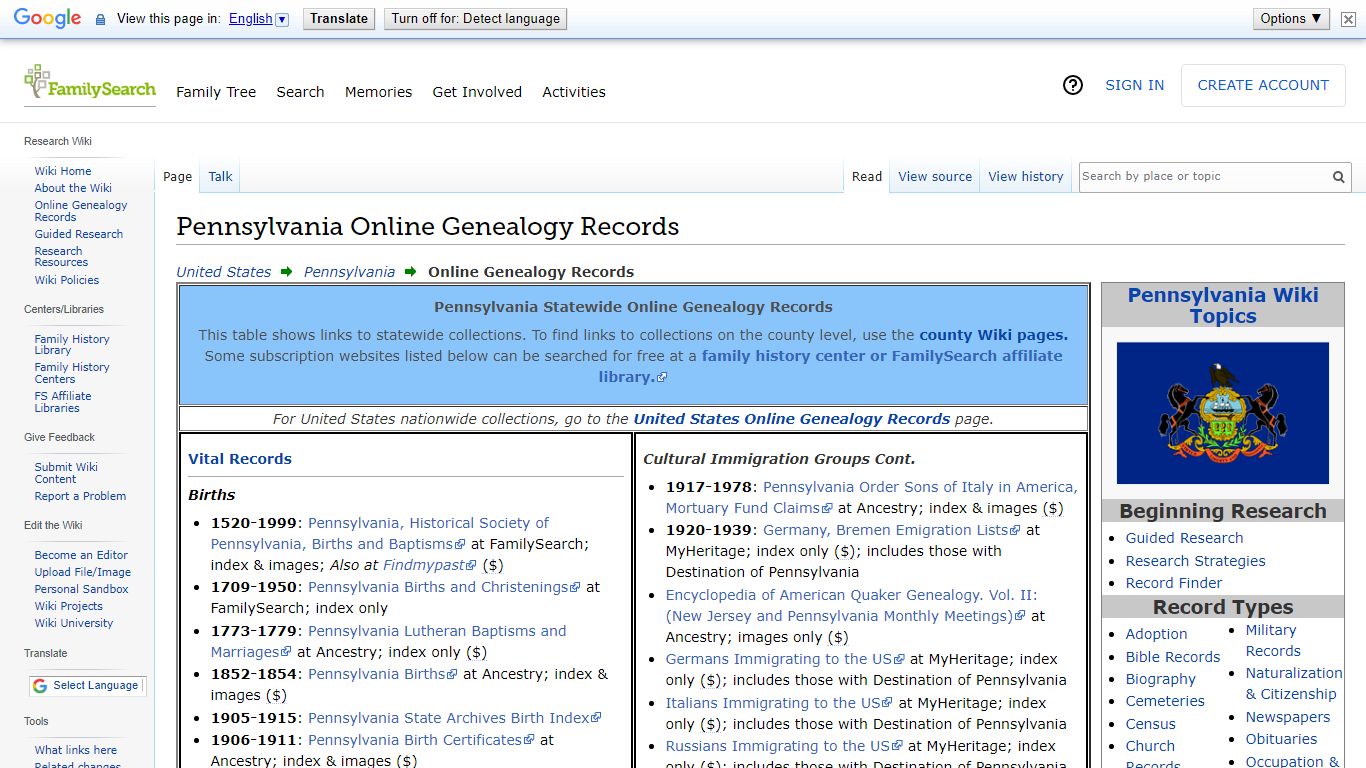 Pennsylvania Online Genealogy Records • FamilySearch